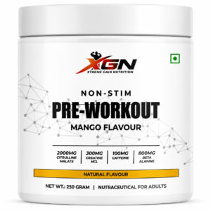 NON-STIM Pre-Workout. [ Russian Berry] And [Mango] - Flavour [250gm] For Men & Women